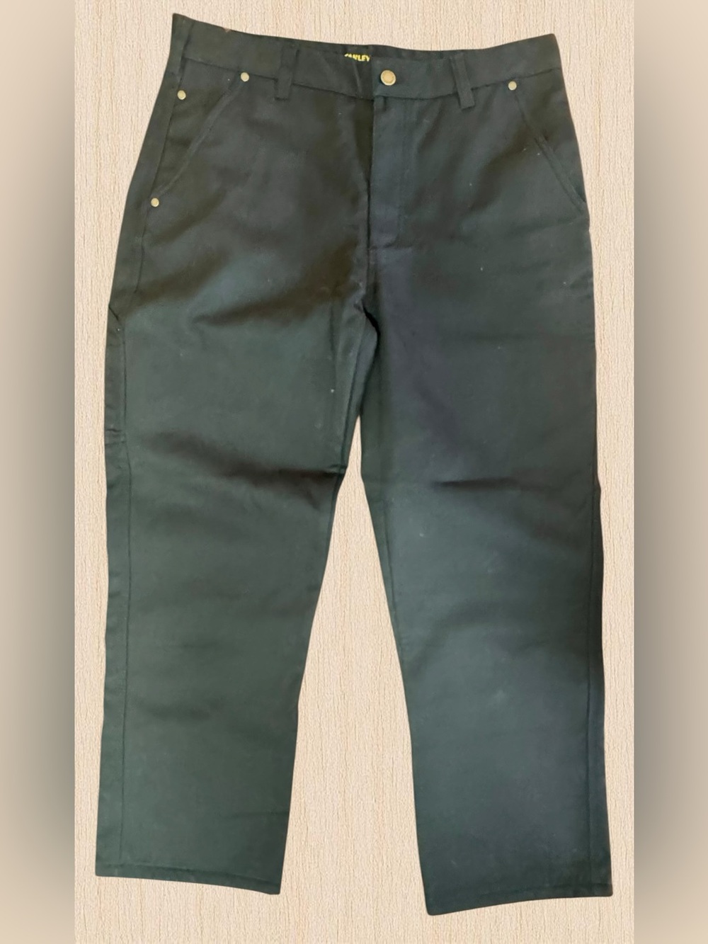 NWT Stanley Workwear Fleece Lined Canvas Carpenter Pants 34x30 Black